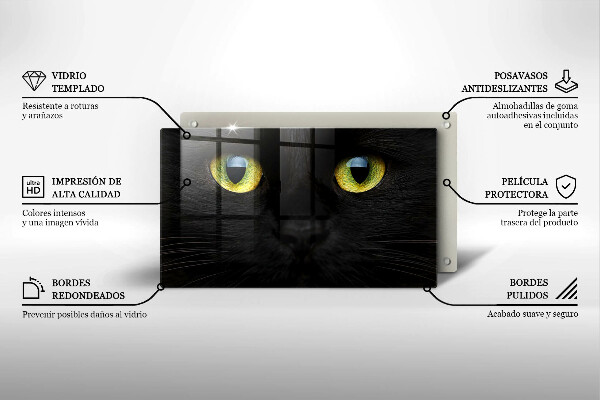 Steklena podloga za rezanje Živalske mačje oči