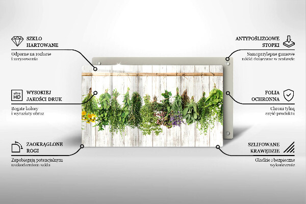 Steklena podloga za rezanje Posušena zelišča in rastline