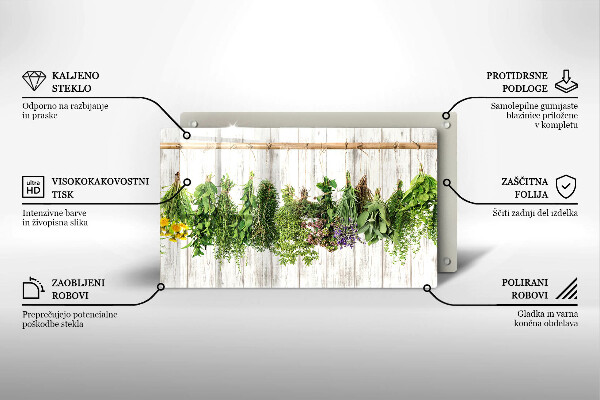 Steklena podloga za rezanje Posušena zelišča in rastline