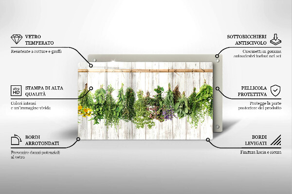 Steklena podloga za rezanje Posušena zelišča in rastline