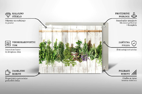 Steklena podloga za rezanje Posušena zelišča in rastline