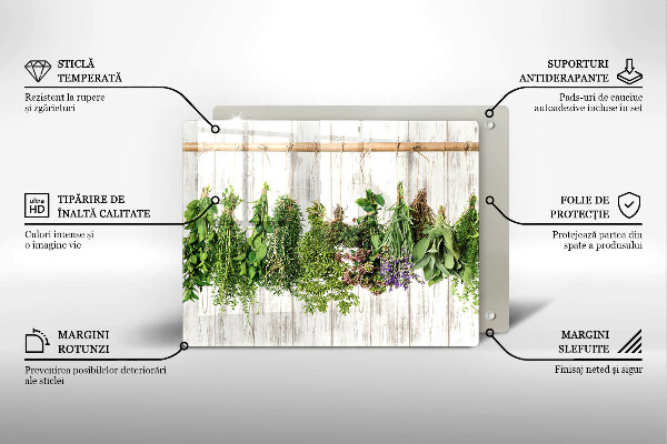 Steklena podloga za rezanje Posušena zelišča in rastline