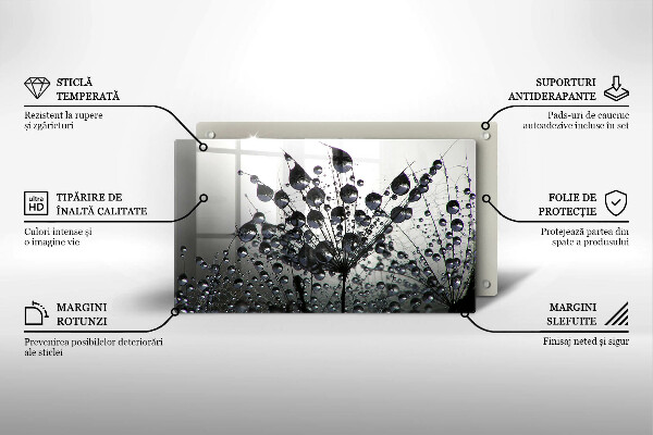 Steklena podloga za rezanje Regrat in rosa