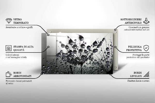 Steklena podloga za rezanje Regrat in rosa