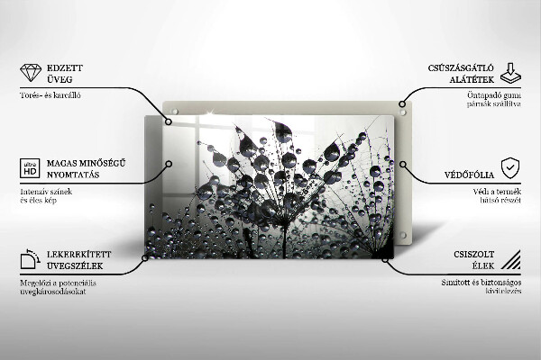 Steklena podloga za rezanje Regrat in rosa