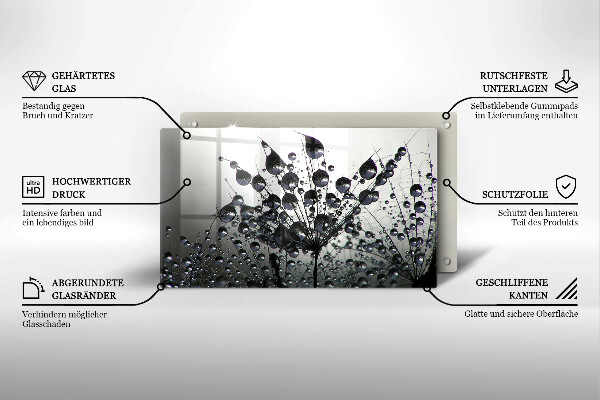 Steklena podloga za rezanje Regrat in rosa