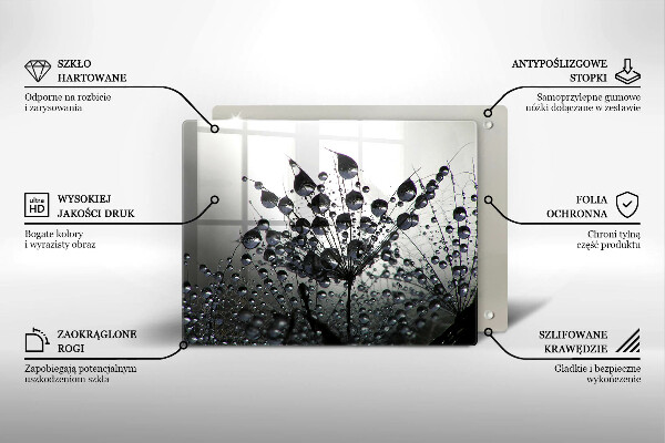 Steklena podloga za rezanje Regrat in rosa