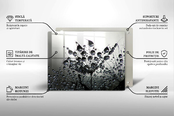 Steklena podloga za rezanje Regrat in rosa