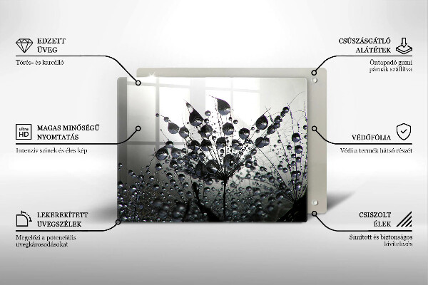 Steklena podloga za rezanje Regrat in rosa