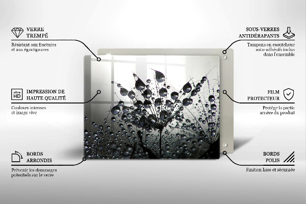 Steklena podloga za rezanje Regrat in rosa
