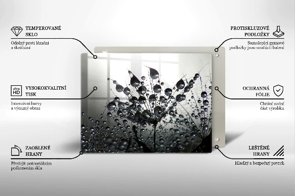 Steklena podloga za rezanje Regrat in rosa