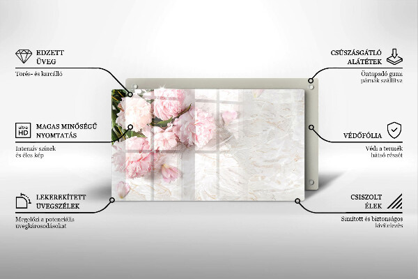 Steklena podloga za rezanje Nežni cvetovi vrtnic