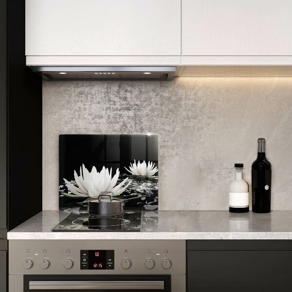 Steklena podloga za rezanje Bele lilije na vodi