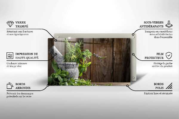 Steklena podloga za rezanje Sadi zelišča in les