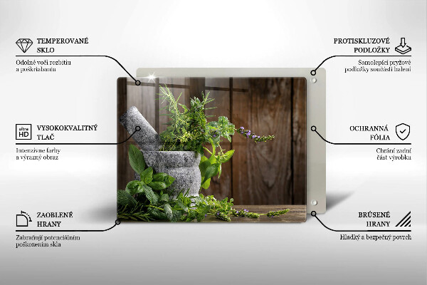 Steklena podloga za rezanje Sadi zelišča in les