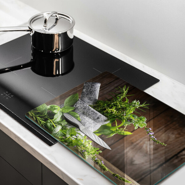 Steklena podloga za rezanje Sadi zelišča in les