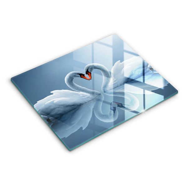 Steklena podloga za rezanje Dva labodja srca