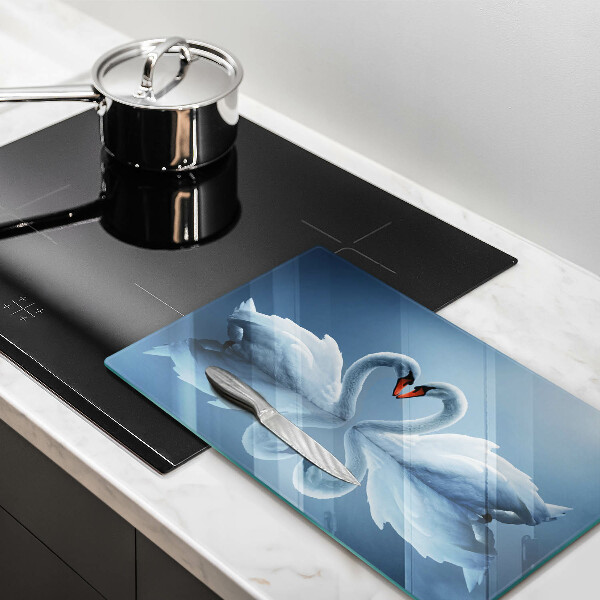 Steklena podloga za rezanje Dva labodja srca