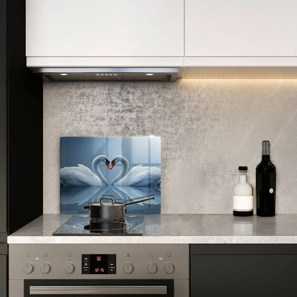 Steklena podloga za rezanje Dva labodja srca