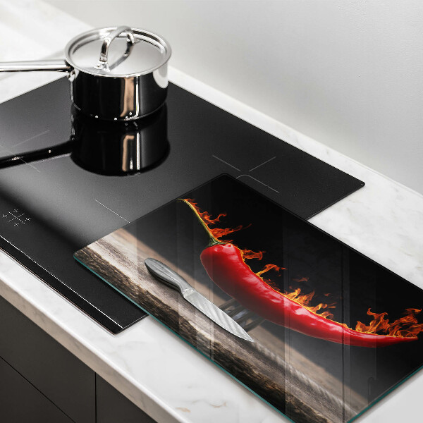 Steklena podloga za rezanje Pekoča čili paprika