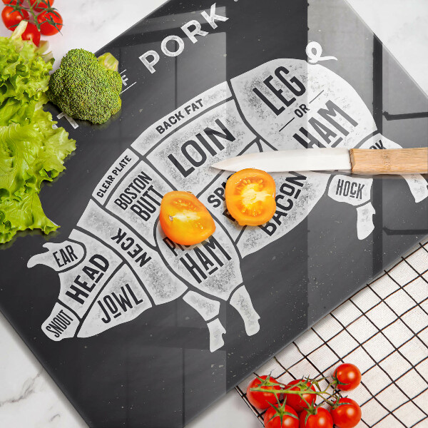 Steklena podloga za rezanje Svinjsko svinjsko meso