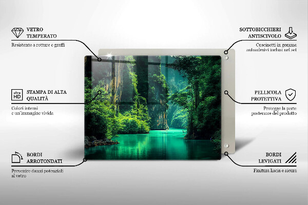 Steklena podloga za rezanje Lagunska pokrajina