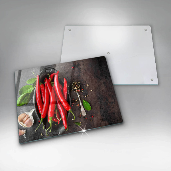 Steklena podloga za rezanje Rdeča čili paprika