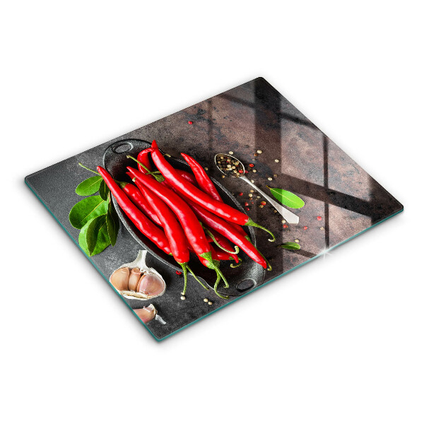Steklena podloga za rezanje Rdeča čili paprika