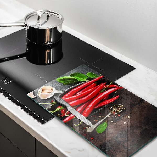 Steklena podloga za rezanje Rdeča čili paprika