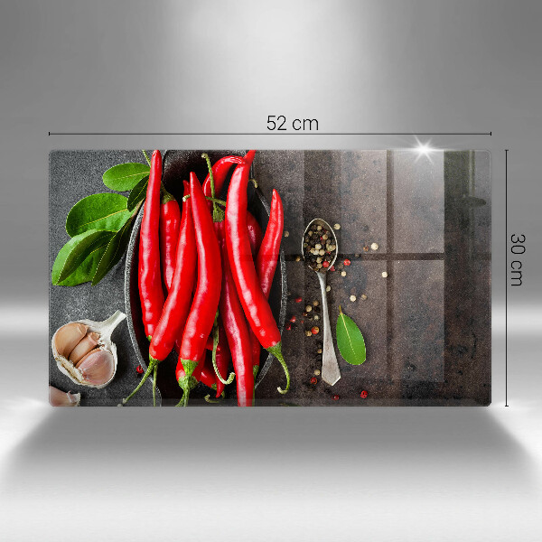 Steklena podloga za rezanje Rdeča čili paprika