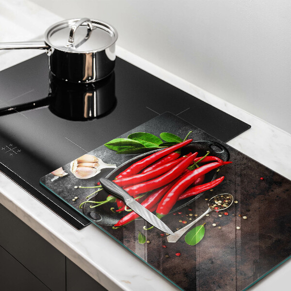 Steklena podloga za rezanje Rdeča čili paprika