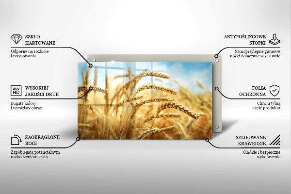Steklena podloga za rezanje Klasje žit na polju
