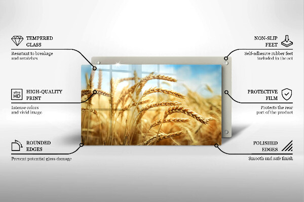 Steklena podloga za rezanje Klasje žit na polju