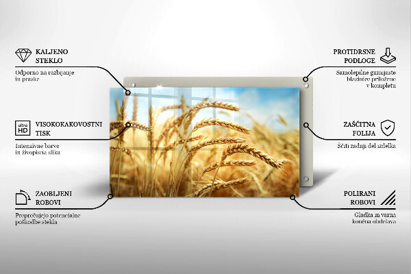 Steklena podloga za rezanje Klasje žit na polju