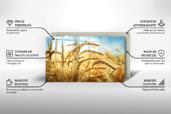 Steklena podloga za rezanje Klasje žit na polju