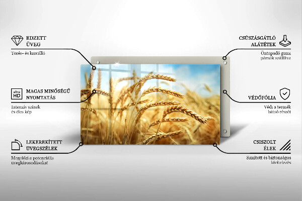 Steklena podloga za rezanje Klasje žit na polju