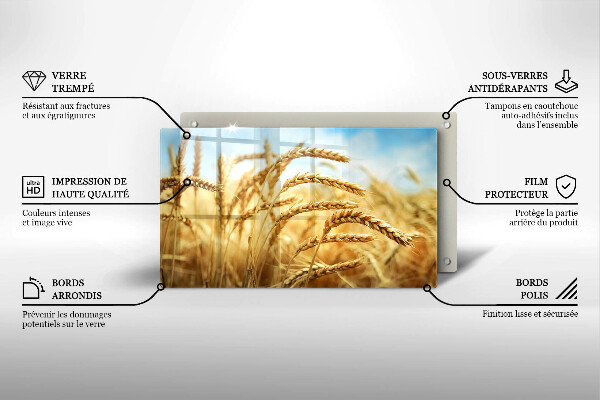 Steklena podloga za rezanje Klasje žit na polju