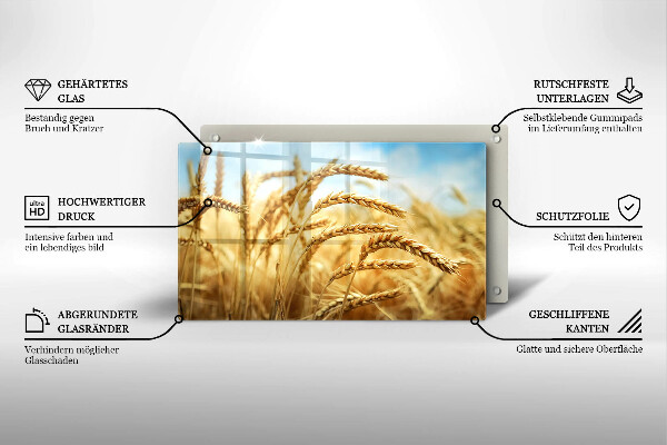 Steklena podloga za rezanje Klasje žit na polju