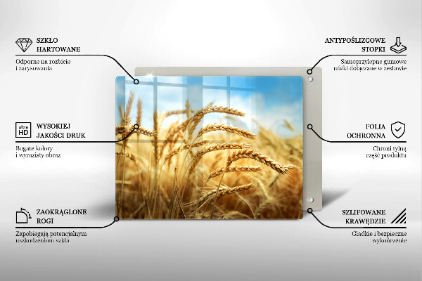 Steklena podloga za rezanje Klasje žit na polju
