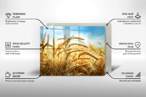 Steklena podloga za rezanje Klasje žit na polju