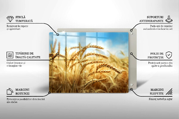 Steklena podloga za rezanje Klasje žit na polju