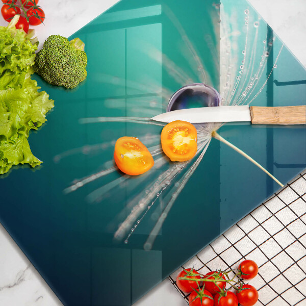 Steklena podloga za rezanje Rosa na regratu