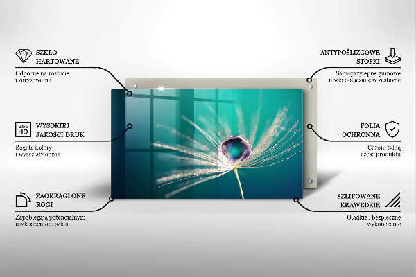 Steklena podloga za rezanje Rosa na regratu