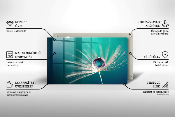 Steklena podloga za rezanje Rosa na regratu