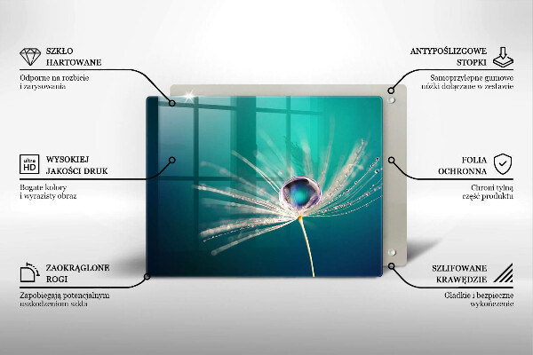 Steklena podloga za rezanje Rosa na regratu