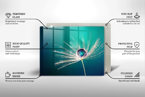 Steklena podloga za rezanje Rosa na regratu