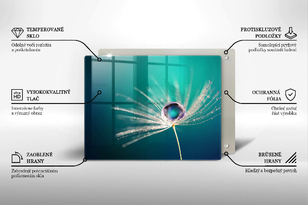 Steklena podloga za rezanje Rosa na regratu