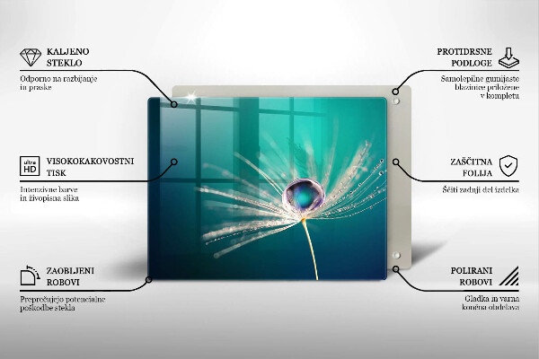 Steklena podloga za rezanje Rosa na regratu