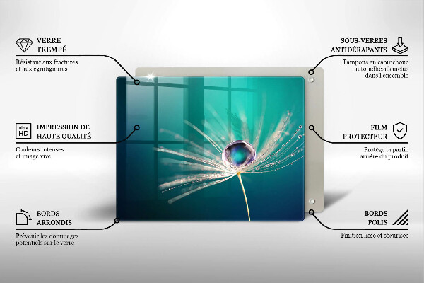 Steklena podloga za rezanje Rosa na regratu