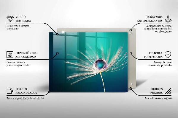 Steklena podloga za rezanje Rosa na regratu